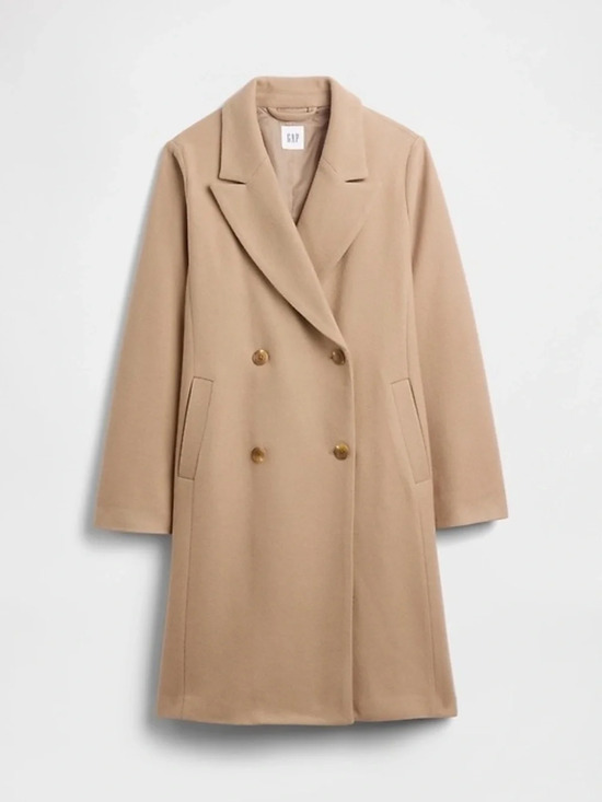 GAP Jackets & Blazers - Gap Women's Double-Breasted Wool ‘Relaxed Topcoat’ in Camel Size XXL